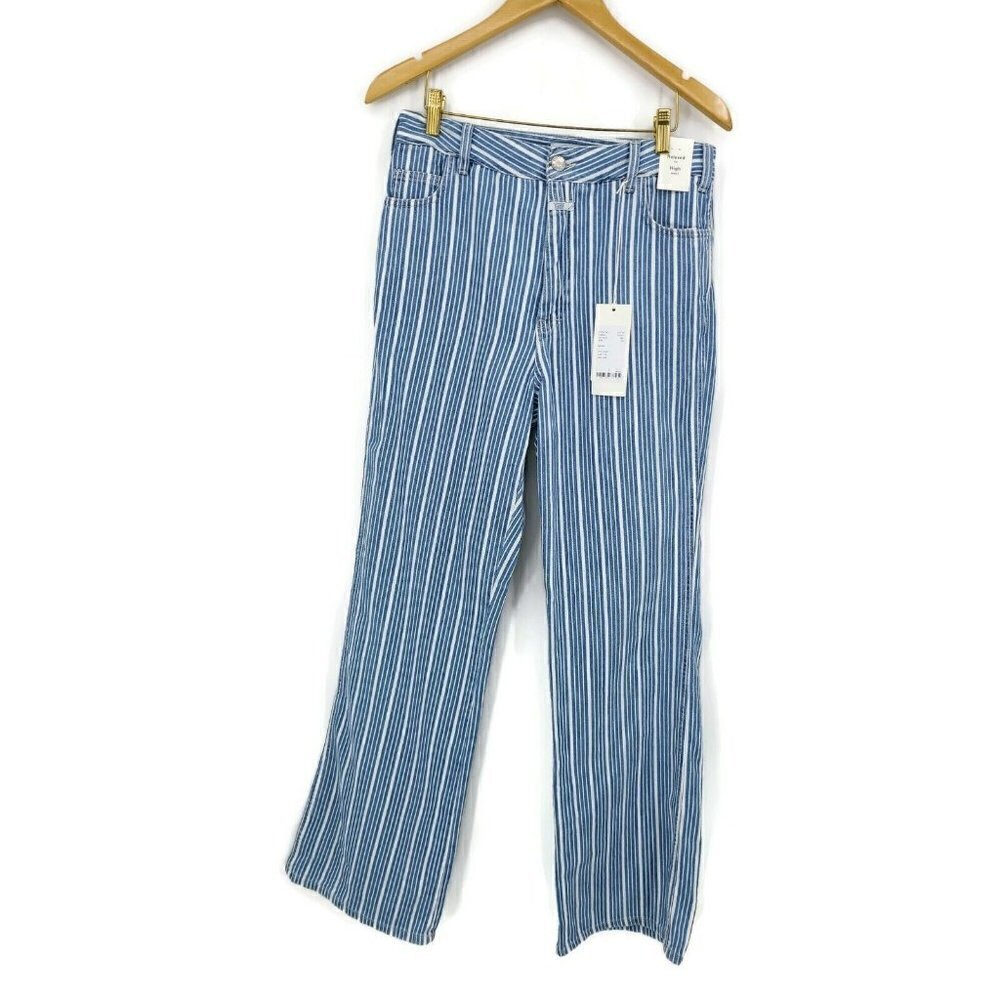 New Closed Denim Kathy Jean Womens 26 Blue White Stripe Relaxed Fit High Waist